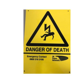 Danger of Death Label (Adhesive)